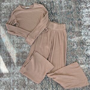 ABERCROMBIE & FITCH | Women's Ribbed Tan Lounge Set XS